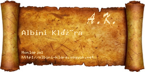 Albini Klára névjegykártya