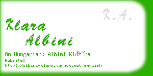 klara albini business card